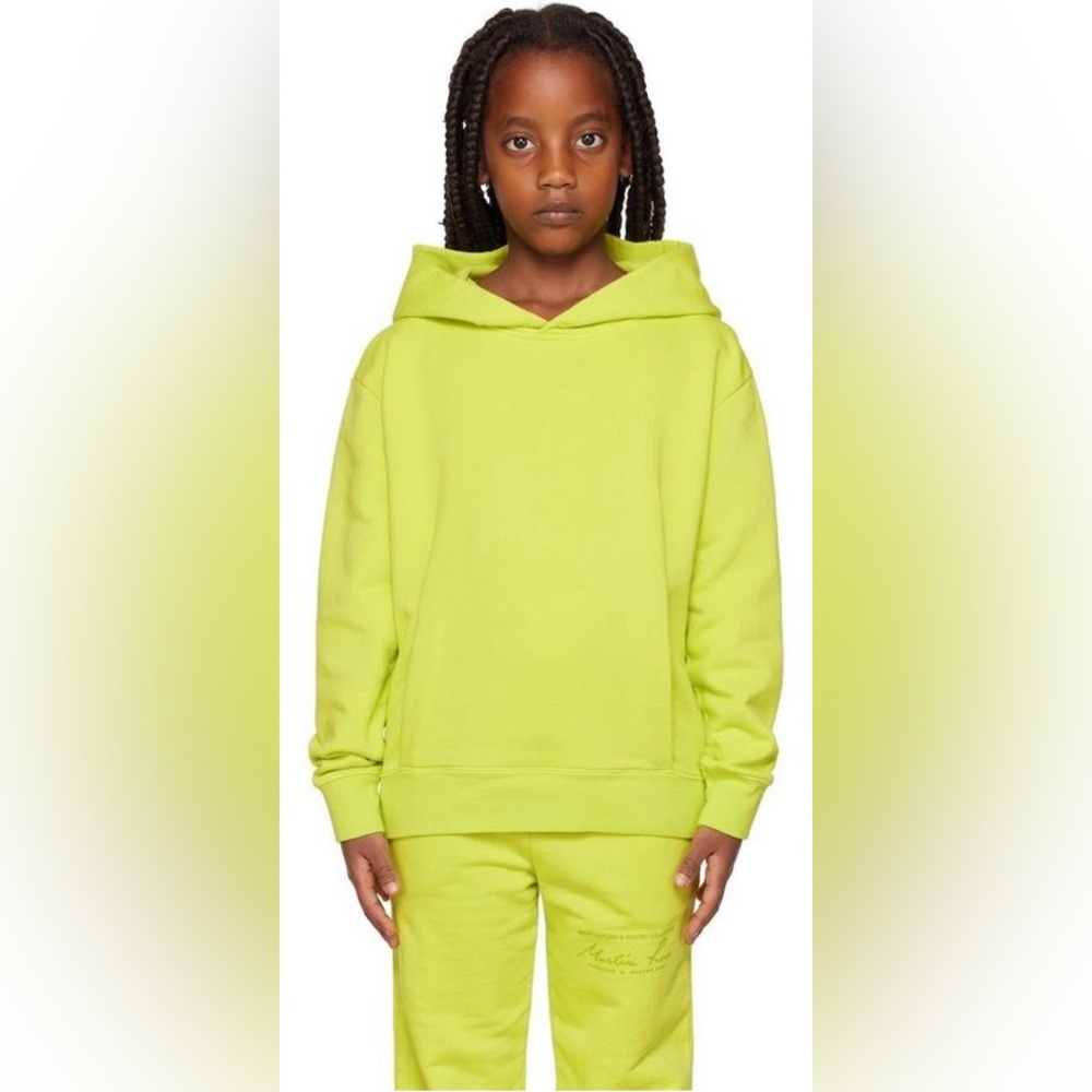 MARTINE ROSE Kids Hoodie & Track Pants Set - Neon Green - Size 9-10 years old